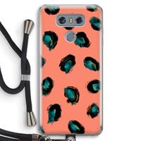 CaseCompany Pink Cheetah: LG G6 Transparant Hoesje met koord