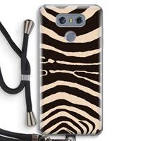 CaseCompany Arizona Zebra: LG G6 Transparant Hoesje met koord