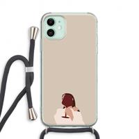 CaseCompany I drink wine: iPhone 11 Transparant Hoesje met koord