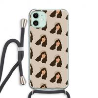 CaseCompany Bonjour mon amour: iPhone 11 Transparant Hoesje met koord