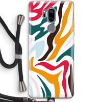 CaseCompany Colored Zebra: LG G7 Thinq Transparant Hoesje met koord