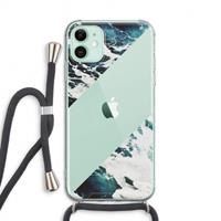 CaseCompany Golven: iPhone 11 Transparant Hoesje met koord