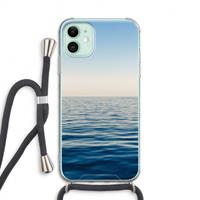 CaseCompany Water horizon: iPhone 11 Transparant Hoesje met koord