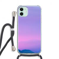 CaseCompany Sunset pastel: iPhone 11 Transparant Hoesje met koord