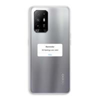 CaseCompany Reminder: Oppo A94 5G Transparant Hoesje