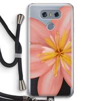 CaseCompany Pink Ellila Flower: LG G6 Transparant Hoesje met koord