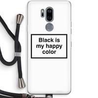 CaseCompany Black is my happy color: LG G7 Thinq Transparant Hoesje met koord