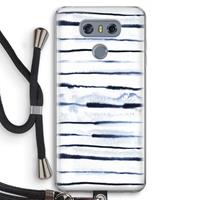 CaseCompany Ink Stripes: LG G6 Transparant Hoesje met koord