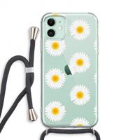 CaseCompany Margrietjes: iPhone 11 Transparant Hoesje met koord