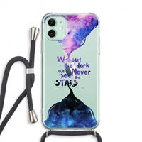 CaseCompany Stars quote: iPhone 11 Transparant Hoesje met koord