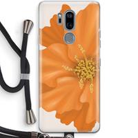 CaseCompany Orange Ellila flower: LG G7 Thinq Transparant Hoesje met koord