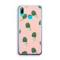 CaseCompany Cactusprint roze: Huawei P Smart (2019) Transparant Hoesje