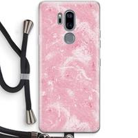 CaseCompany Abstract Painting Pink: LG G7 Thinq Transparant Hoesje met koord