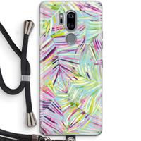 CaseCompany Tropical Palms Blue: LG G7 Thinq Transparant Hoesje met koord