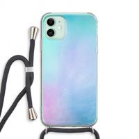 CaseCompany mist pastel: iPhone 11 Transparant Hoesje met koord