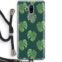 CaseCompany Monstera leaves: LG G7 Thinq Transparant Hoesje met koord