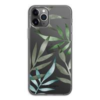 CaseCompany Tropical watercolor leaves: iPhone 11 Pro Transparant Hoesje