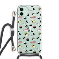 CaseCompany Sushi time: iPhone 11 Transparant Hoesje met koord