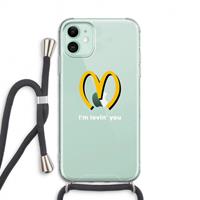 CaseCompany I'm lovin' you: iPhone 11 Transparant Hoesje met koord