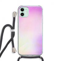 CaseCompany Flow mist pastel: iPhone 11 Transparant Hoesje met koord