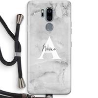 CaseCompany Ivory Marble: LG G7 Thinq Transparant Hoesje met koord