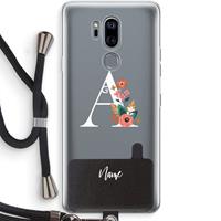 CaseCompany Pink Bouquet: LG G7 Thinq Transparant Hoesje met koord