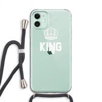 CaseCompany King zwart: iPhone 11 Transparant Hoesje met koord