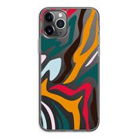 CaseCompany Colored Zebra: iPhone 11 Pro Transparant Hoesje