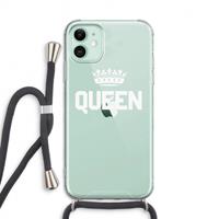 CaseCompany Queen zwart: iPhone 11 Transparant Hoesje met koord