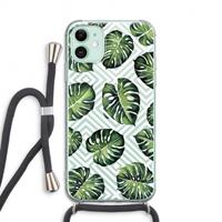 CaseCompany Geometrische jungle: iPhone 11 Transparant Hoesje met koord