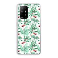 CaseCompany Flamingo bladeren: Oppo A94 5G Transparant Hoesje