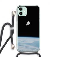 CaseCompany Alone in Space: iPhone 11 Transparant Hoesje met koord