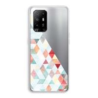 CaseCompany Gekleurde driehoekjes pastel: Oppo A94 5G Transparant Hoesje