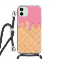 CaseCompany Ice cream: iPhone 11 Transparant Hoesje met koord