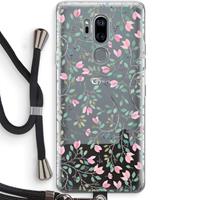 CaseCompany Sierlijke bloemen: LG G7 Thinq Transparant Hoesje met koord