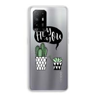 CaseCompany Hey you cactus: Oppo A94 5G Transparant Hoesje