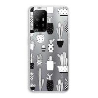 CaseCompany Cactusmotief: Oppo A94 5G Transparant Hoesje