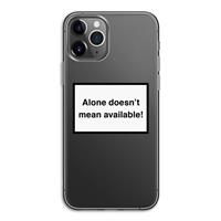 CaseCompany Alone: iPhone 11 Pro Transparant Hoesje