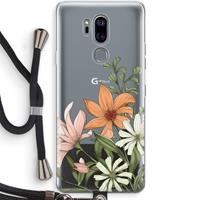 CaseCompany Floral bouquet: LG G7 Thinq Transparant Hoesje met koord