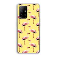CaseCompany Flamingo's geel: Oppo A94 5G Transparant Hoesje