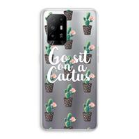 CaseCompany Cactus quote: Oppo A94 5G Transparant Hoesje