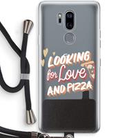 CaseCompany Pizza is the answer: LG G7 Thinq Transparant Hoesje met koord