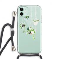 CaseCompany Hang In There: iPhone 11 Transparant Hoesje met koord