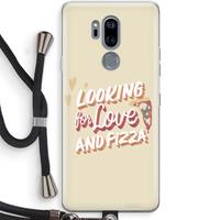 CaseCompany Pizza is the answer: LG G7 Thinq Transparant Hoesje met koord