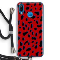 CaseCompany Red Leopard: Huawei P20 Lite Transparant Hoesje met koord