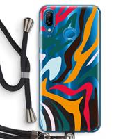 CaseCompany Colored Zebra: Huawei P20 Lite Transparant Hoesje met koord