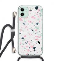 CaseCompany Terrazzo N°3: iPhone 11 Transparant Hoesje met koord