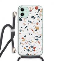 CaseCompany Terrazzo N°4: iPhone 11 Transparant Hoesje met koord