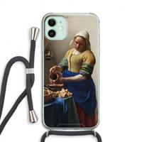 CaseCompany The Milkmaid: iPhone 11 Transparant Hoesje met koord