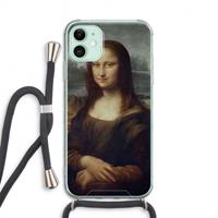 CaseCompany Mona Lisa: iPhone 11 Transparant Hoesje met koord